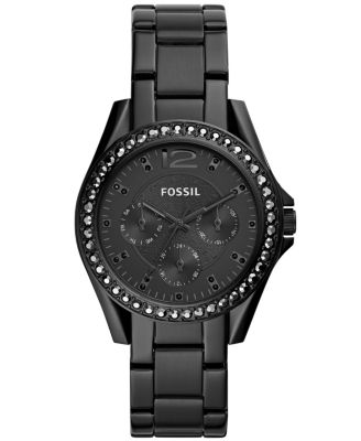 Fossil - Women's Riley black stainless steel bracelet
