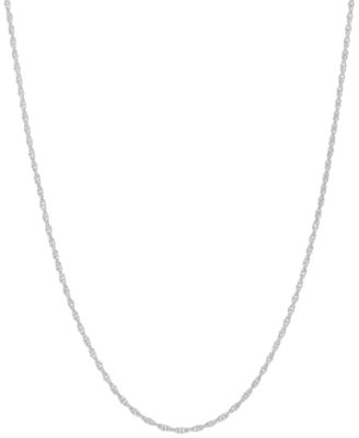 Macy's - 14k White Gold Necklace, 18" Light Rope Chain