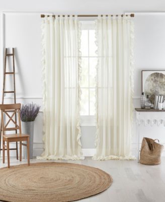 Elrene Home Fashions - Bella 52" x 84" Sheer Ruffle Curtain Panel