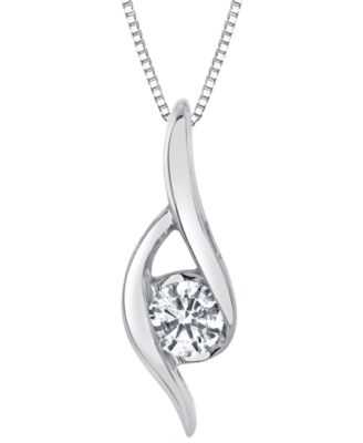Sirena - Diamond Swirl Solitaire Pendant Necklace (1/4 ct. t.w.)
