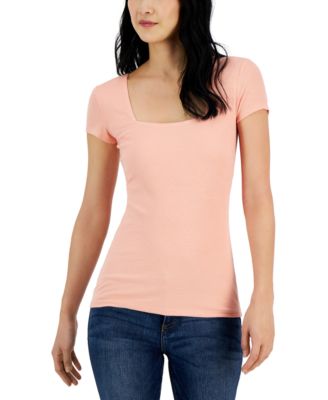 I.N.C. International Concepts - Ribbed Square-Neck T-Shirt