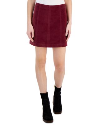 Tinseltown - Women's Solid Velvet Seamed Mini Skirt
