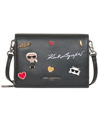KARL LAGERFELD PARIS - Lourdes Mini Leather K-Pins Crossbody