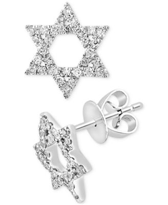 LALI Jewels - Diamond Pav&eacute; Star of David Stud Earrings (1/5 ct. t.w.) in 14k White Gold