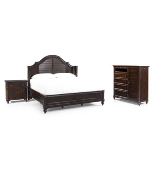 Furniture - Paula Deen Bedroom , Steel Magnolia Tobacco Finish California King 3 Piece Set (Bed, Chest and Nightstand)