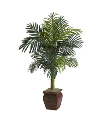 Nearly Natural - 4.5' Golden Cane Palm Tree with Decorative Planter
