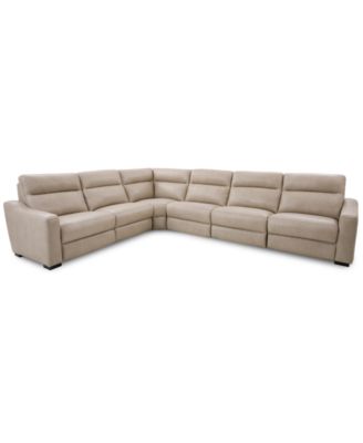 Best Master Furniture - Gabrine 6-Pc. Leather Sectional with 3 Power Headrests