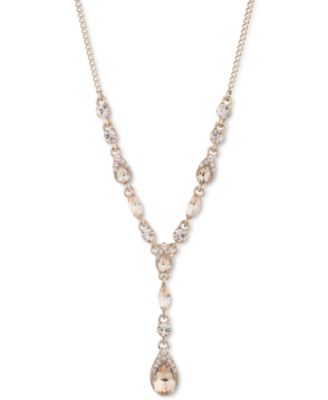 Givenchy - Pear-Shape Crystal Lariat Necklace, 16" + 3" extender