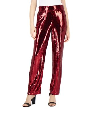 I.N.C. International Concepts - Women's Sequin Straight-Leg Pants