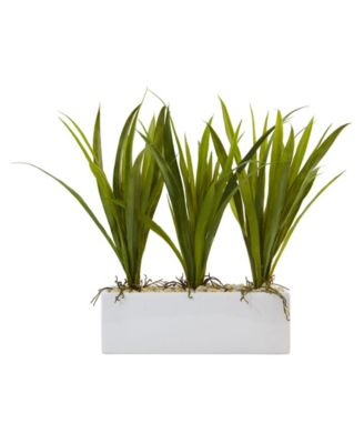 Nearly Natural - Artificial Grass in Rectangular Planter