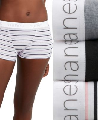 Hanes - Women's 3-Pk. Originals Ultimate Cotton Stretch Boxer Brief Underwear