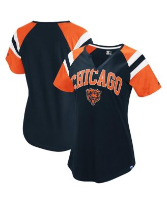 Starter - Women's&nbsp; Navy Chicago Bears Game On Notch Neck Raglan T-shirt