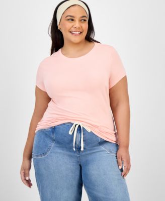 Aveto - Plus Size Basic Crewneck Short-Sleeve T-Shirt