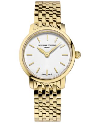 Frederique Constant - Women's Swiss Slimline Mini Gold-Tone Stainless Steel Bracelet Watch 25mm