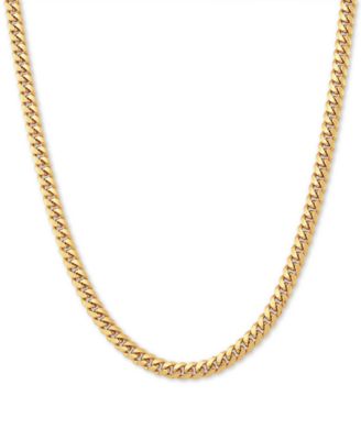 Macy's - Cuban Link 22" Chain Necklace in 18k Gold-Plated Sterling Silver