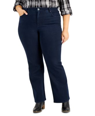 Style & Co - Plus Size Jeans, Tummy Control Bootcut, Noir Wash