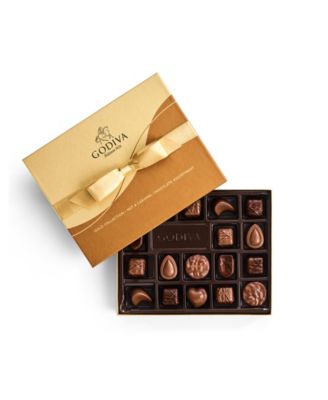 Godiva - Chocolatier Assorted Nut and Caramel Chocolate Gold-Tone Gift Box, 18 Piece