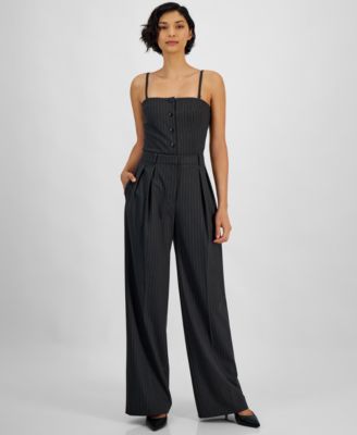 HUGO - Women's Pinstriped Pleated Wide-Leg Trousers
