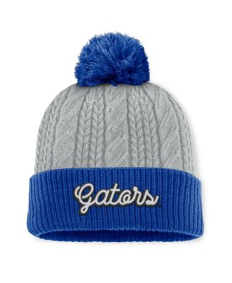 Top of the World - Women's Gray/Royal Florida Gators Becca Cuffed Knit Hat with Pom