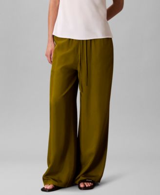 Calvin Klein - Women's Drawstring Wide-Leg Pants