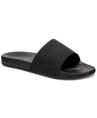 Sun + Stone - Men's Faux-Suede Pool Slide Sandals