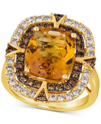 Le Vian - Cinnamon Citrine (4-3/4 ct. t.w.) & Diamond (1 ct. t.w.) Double Halo Ring in 14k Gold