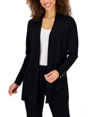 JM Collection - Women's Button-Sleeve Flyaway Cardigan