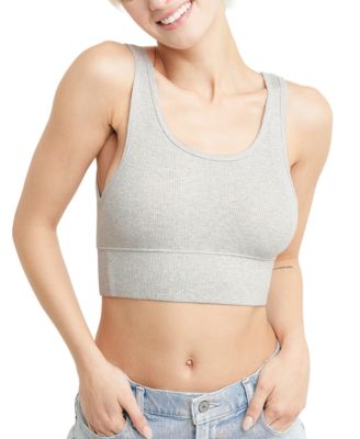 Hanes - Women's Originals Cozywear Ribbed Longline Bralette