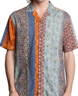 Paisley & Gray - Men's Slim Fit Short Sleeve Multi-Pattern Button Front Camp Shirt