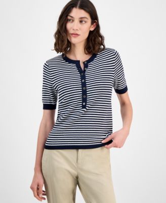 Tommy Hilfiger - Women's Striped Henley Sweater