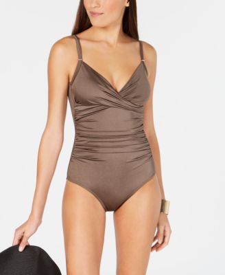 Calvin Klein - Printed Twist-Front Tummy-Control One-Piece Swimsuit