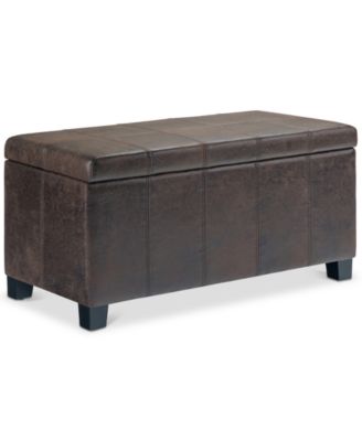 Simpli Home - Dover Storage Ottoman, Quick Ship