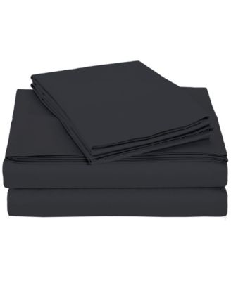 Universal Home Fashions - University 6 pc Charcoal Solid Full Sheet Set