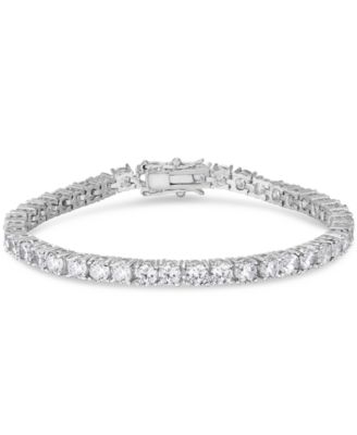 Macy's - Simulated Cubic Zirconia Alternating Line Bracelet in Fine Silver Plate