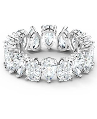 Swarovski - Silver-Tone Round Crystal Ring