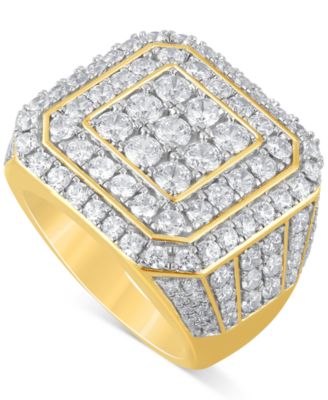 Macy's - Men's Diamond Cluster Ring (5 ct. t.w.) in 10k Yellow, White or Rose Gold