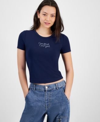 Hippie Rose - Juniors' Short-Sleeve Cropped T-Shirt