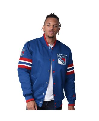 Starter - Men's  Blue New York Rangers Scout I Full-Snap Varsity Jacket