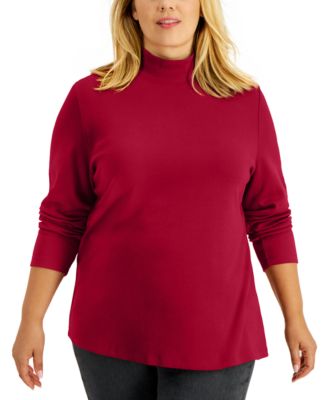 Karen Scott - Plus Size Mock-Neck Top