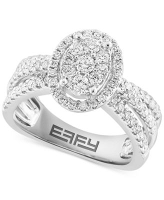 EFFY Collection - Diamond Halo Cluster Ring (7/8 ct. t.w.) in 14k White Gold