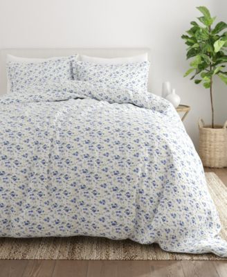ienjoy Home - Tranquil Sleep Patterned Duvet Cover Set by The Home Collection, Queen/Full