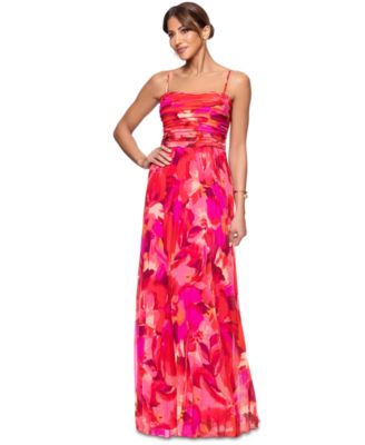 XSCAPE - Petite Chiffon Sleeveless Pleat-Front Gown