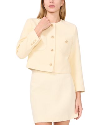 CeCe - Women's Long Sleeve Collarless Tweed Jacket