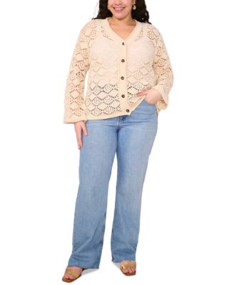 Vince Camuto - Plus Size Pointelle Cotton Cardigan