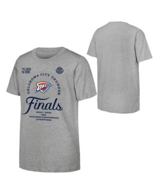 Fanatics - Big Boys and Girls Gray Oklahoma City Thunder 2025 NBA Western Conference Champions Locker Room T-Shirt