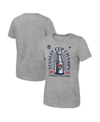 Fanatics - Big Boys and Girls Heather Gray Florida Panthers 2025 Stanley Cup Champions Locker Room T-Shirt
