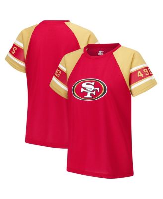 Starter - Women's Red San Francisco 49ers 1st Rounder Color Block Raglan Top
