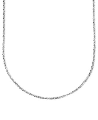 Italian Gold - 14k White Gold Necklace, Link Chain Necklace