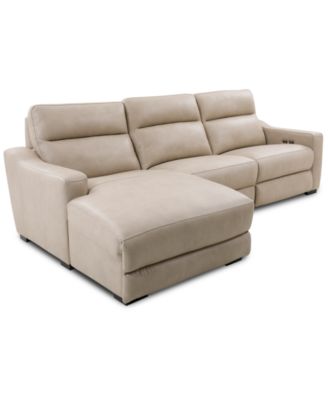 Best Master Furniture - Gabrine 3-Pc. Leather Sectional with 2 Power Headrests & Chaise