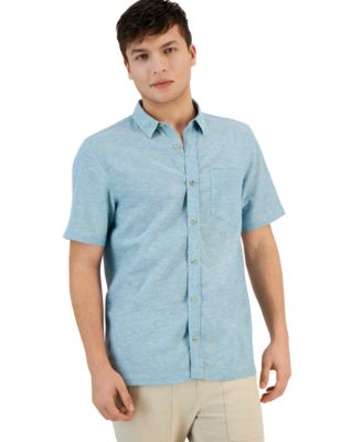 Sun + Stone - Men's Blake Chambray Short Sleeve Button-Front Shirt
